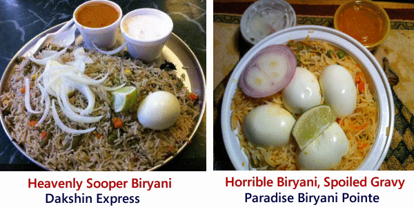 Egg Biryani from Dakshin Express and Paradise Biryani Pointe Edison, NJ