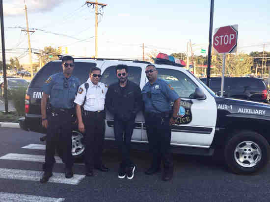 Edison Police Dept Auxiliary Police Officers with Anil Kapoor image © OakTreeroad.us